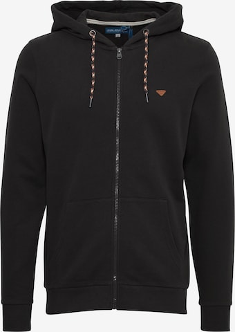 BLEND Zip-Up Hoodie in Black: front