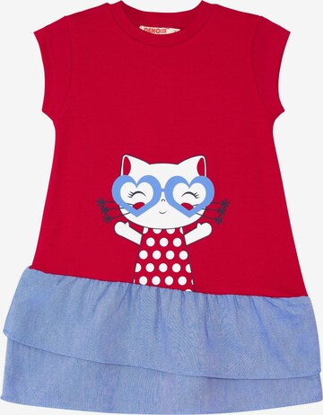 Denokids Dress 'Cat & Heart' in Red: front