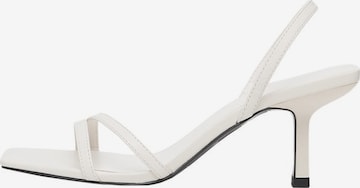 MANGO Sandaler med rem i hvid: forside