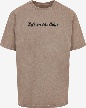 T-Shirt ' Peanuts - Life on the edge' Merchcode en marron : devant