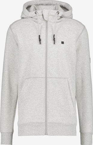 Alife and Kickin Zip-Up Hoodie 'Trasher' in Grey: front