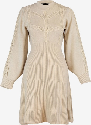 Robes en maille Trendyol en beige : devant
