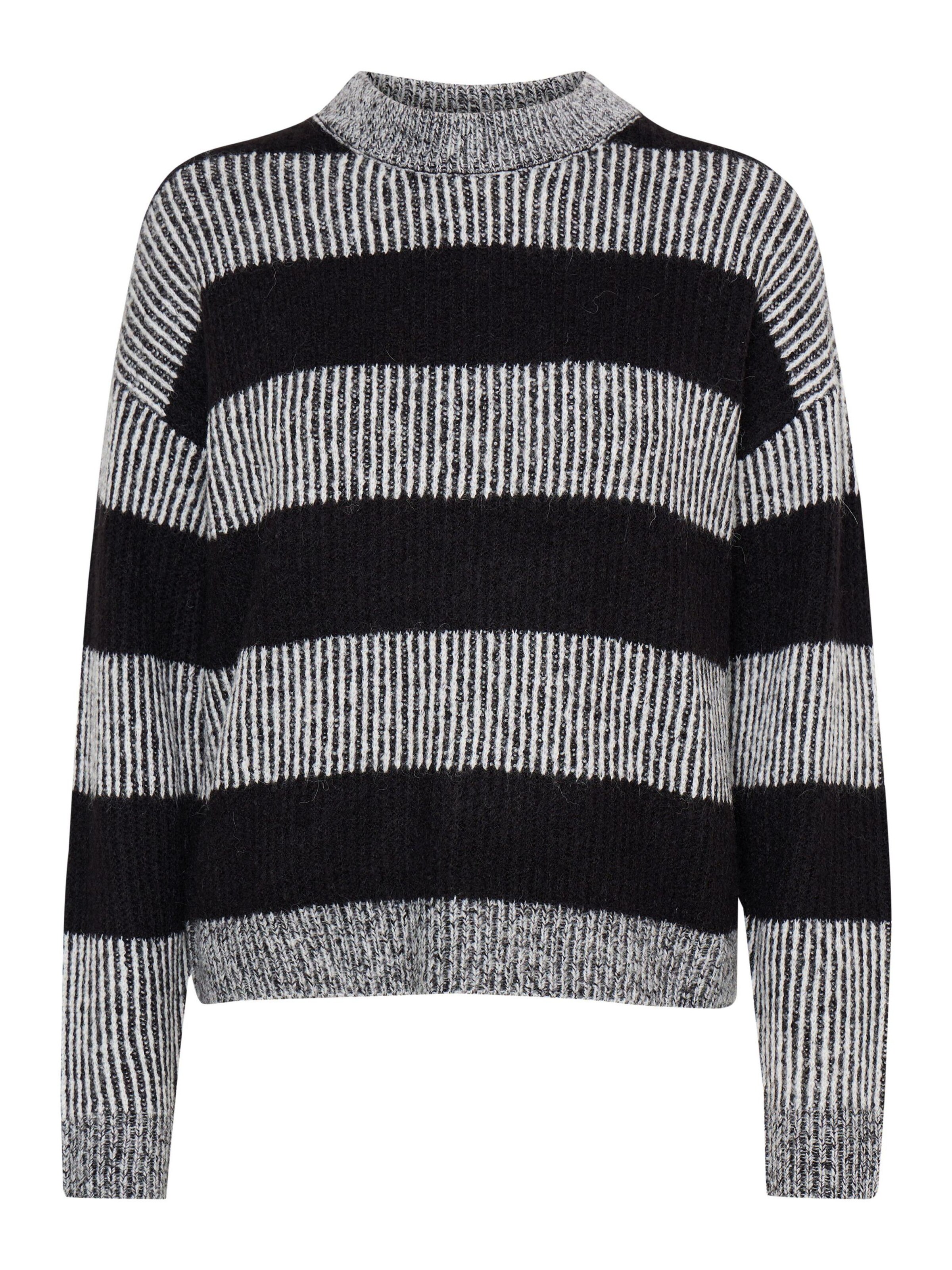 ICHI Sweater ' KAMARA LS13 ' in Black: front