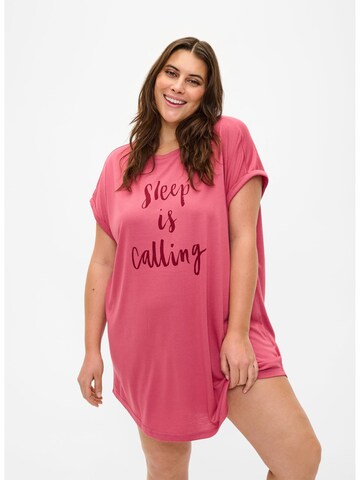 Zizzi - Camisola de pijama 'Malis' em vermelho: frente