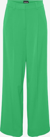 PIECES Pleat-front trousers 'Serano' in Green: front