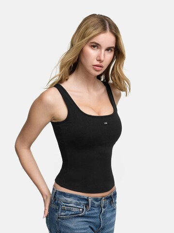 cfab (formerly creamy fabrics) - Top 'Cotton Tank with Built-In Wireless Bra' en negro