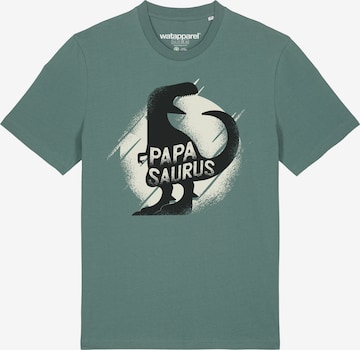 Watapparel Shirt 'Papasaurus' in Grün: Vorderseite