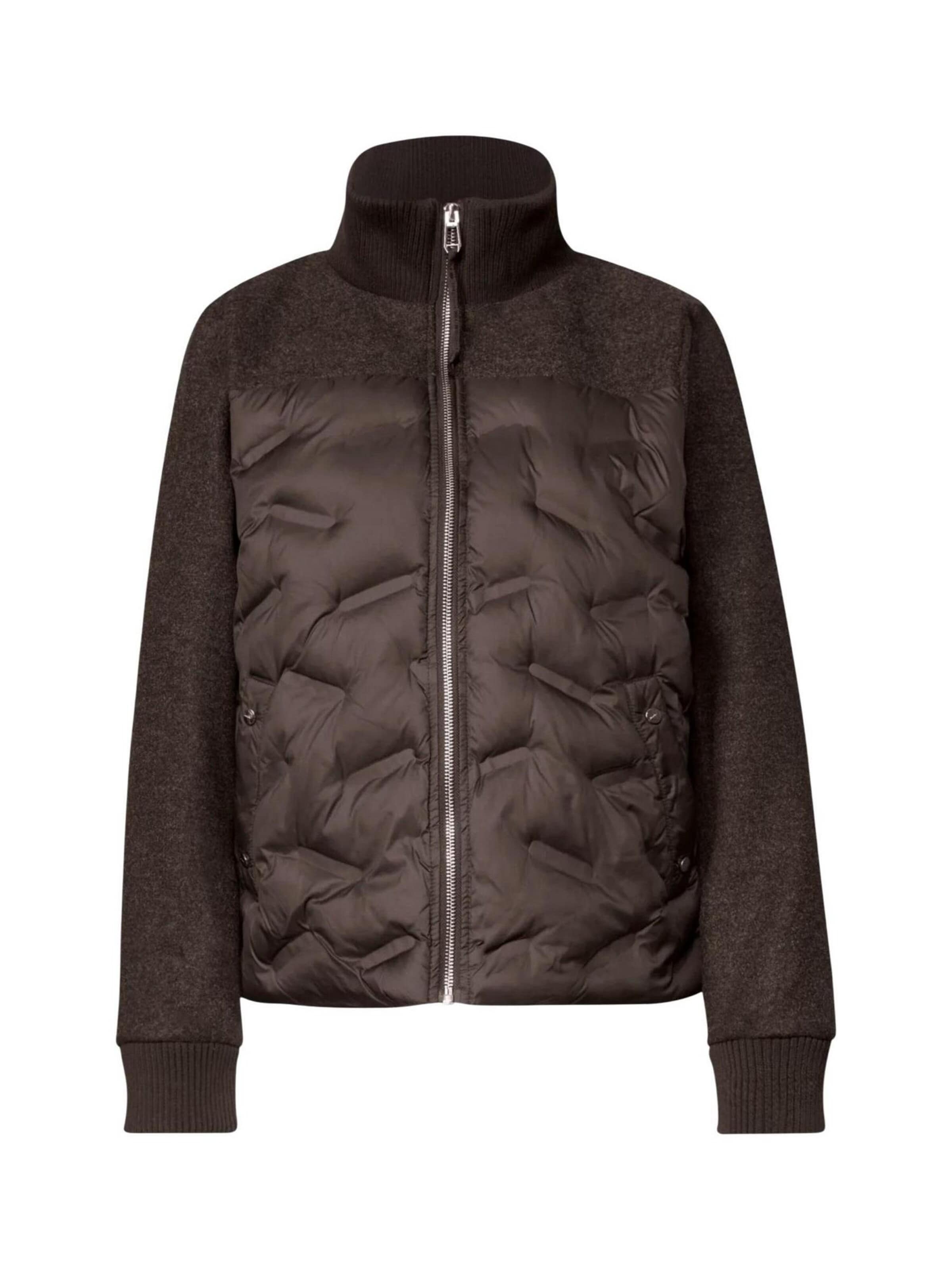 STREET ONE Winter jacket 'LTD QR Short Mat Mix Jkt w. Glued 202254' in Brown: front