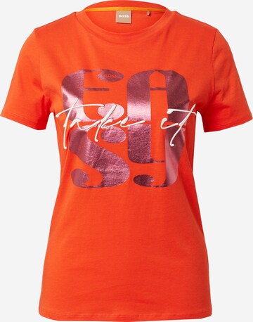BOSS Тениска 'Elogo' в оранжево: отпред