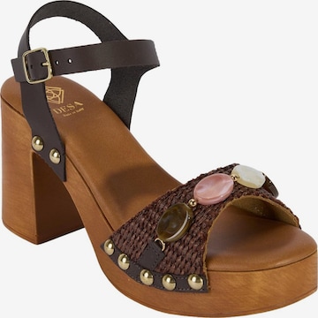 Sandales 'Plateau-Sandalen' Desa en marron : devant