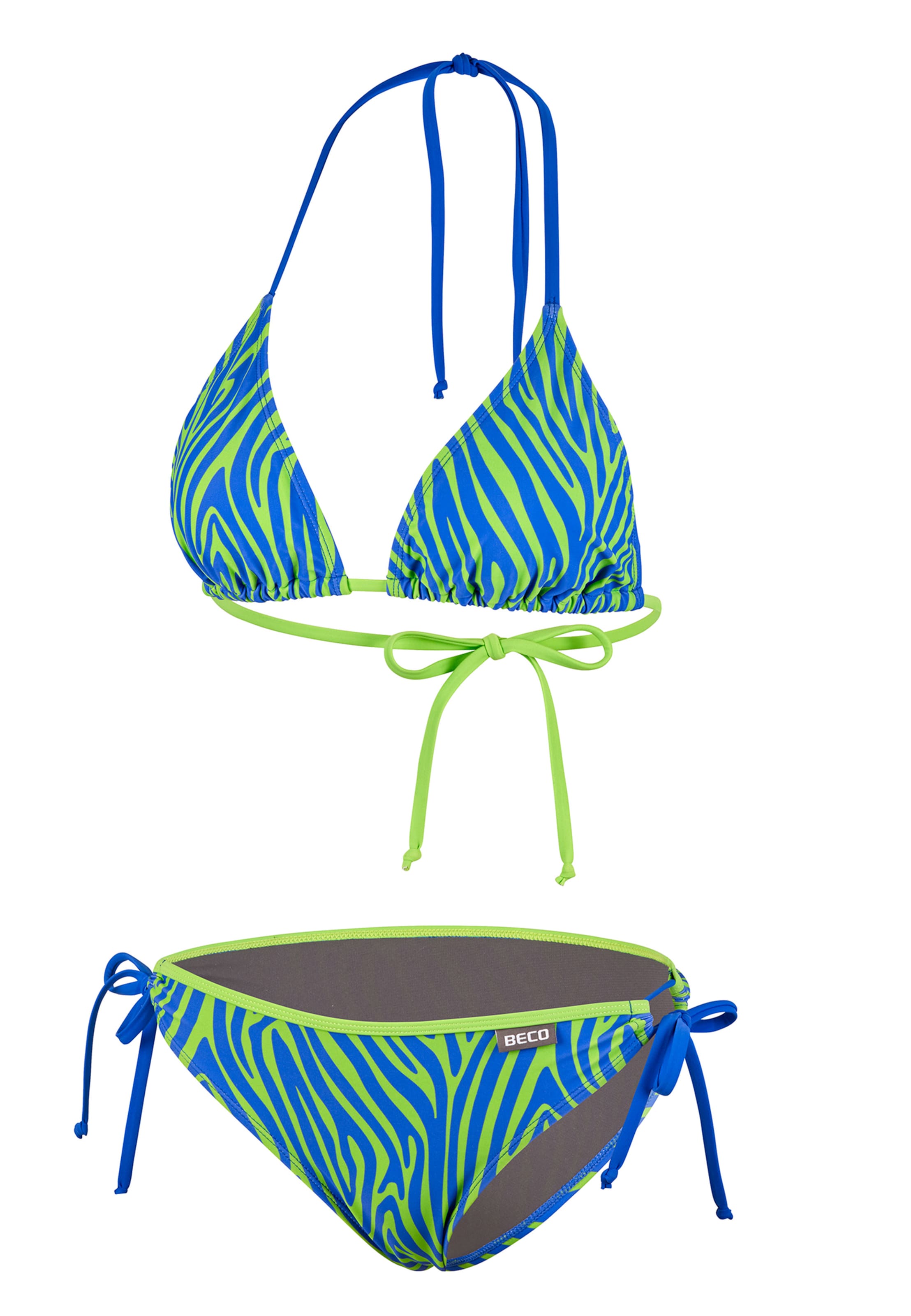 BECO the world of aquasports Bustier Bikini 'Zebra Vibes' in Blauw