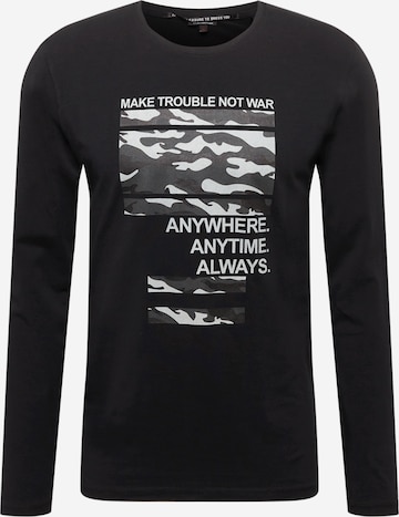 Key Largo Shirt 'ANYWHERE' in Zwart: voorkant