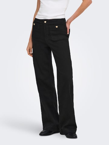 ONLY Wide leg Τζιν 'ONLMADELINE' σε μαύρο: μπροστά
