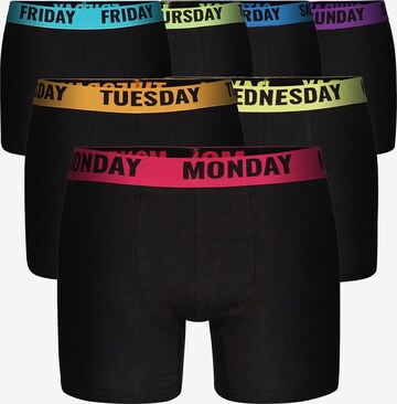 Happy Shorts Retroshorts ' Monday Sunday ' in Schwarz: predná strana