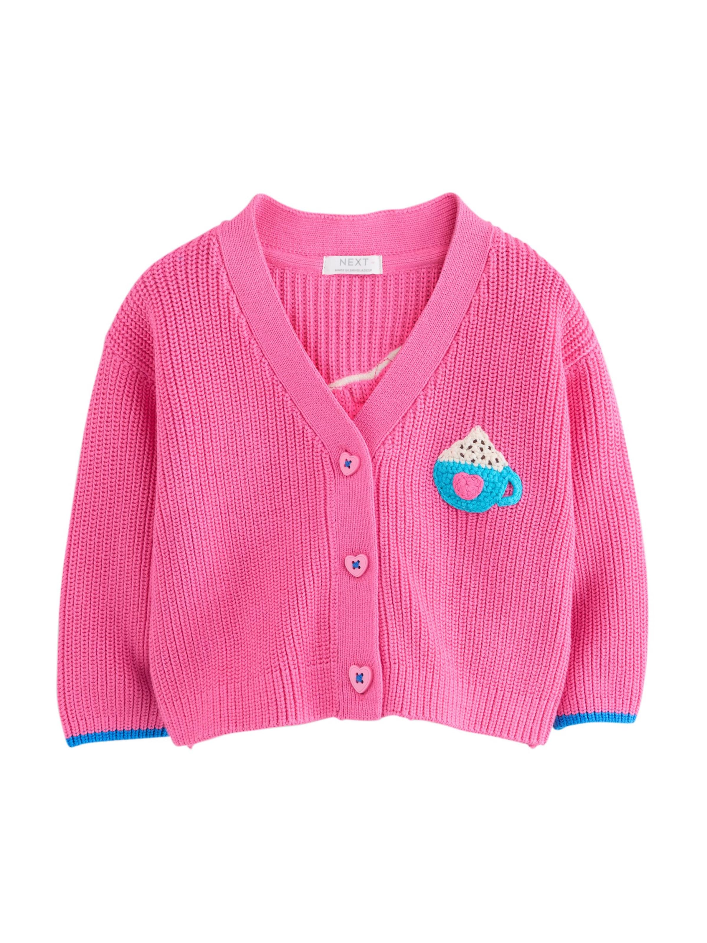 Next - Casaco de malha 'Love Bug' em rosa: frente