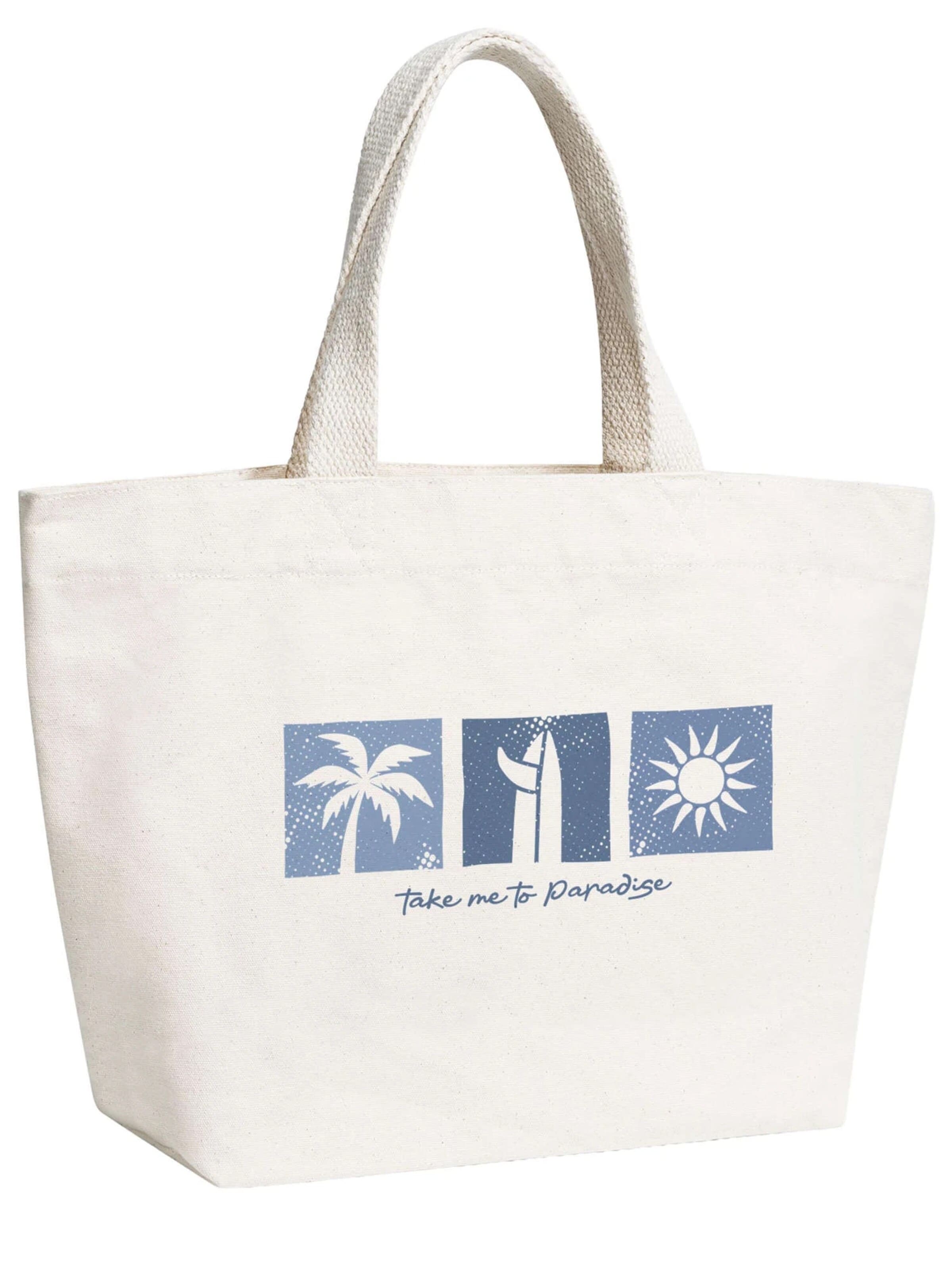 Neverless Beach Bag 'Paradise' in Beige: front