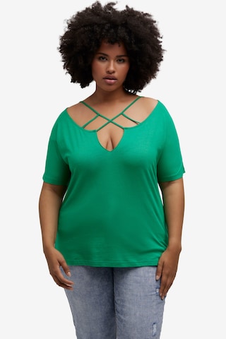 T-shirt Ulla Popken en vert : devant