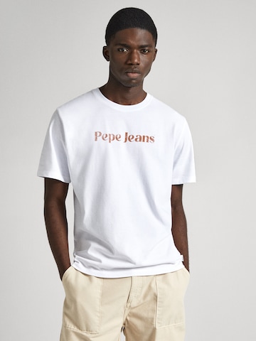 Pepe Jeans T-shirt 'CLIFTON' i vit: framsida