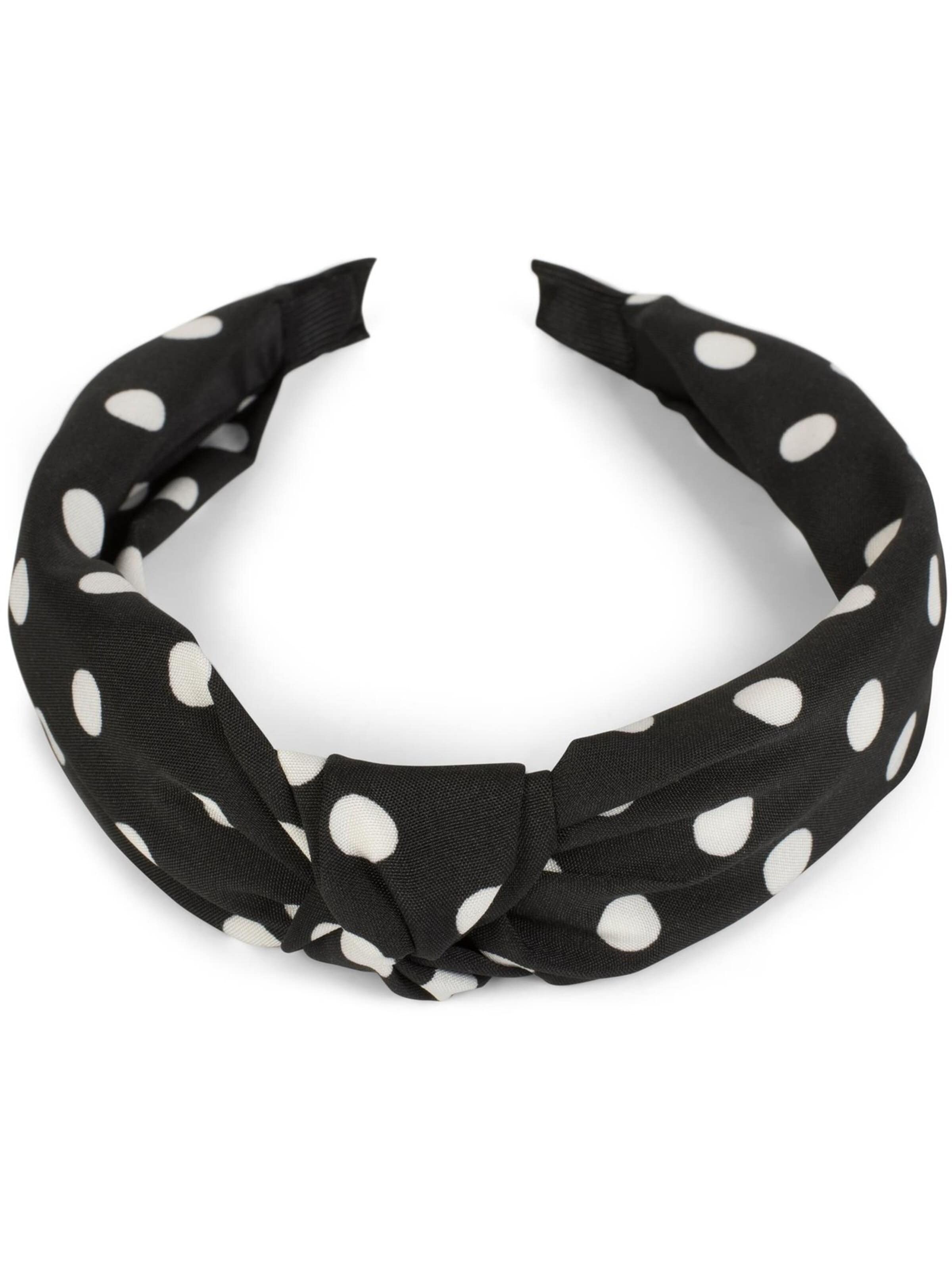 styleBREAKER Haarschmuck 'Haarreif gepunktet mit Knoten Rockabilly'‌‌‌‌‌‌‌ in Schwarz: Vorderseite