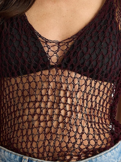 Bianco Lucci Knitted Top in Wine red, Item view