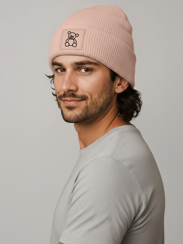 Neverless Beanie 'Teddy Polygon' in Pink