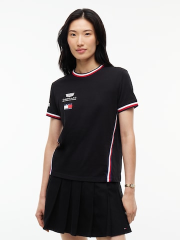 melns TOMMY HILFIGER T-Krekls 'TH X CF1 REPLICA': no priekšpuses