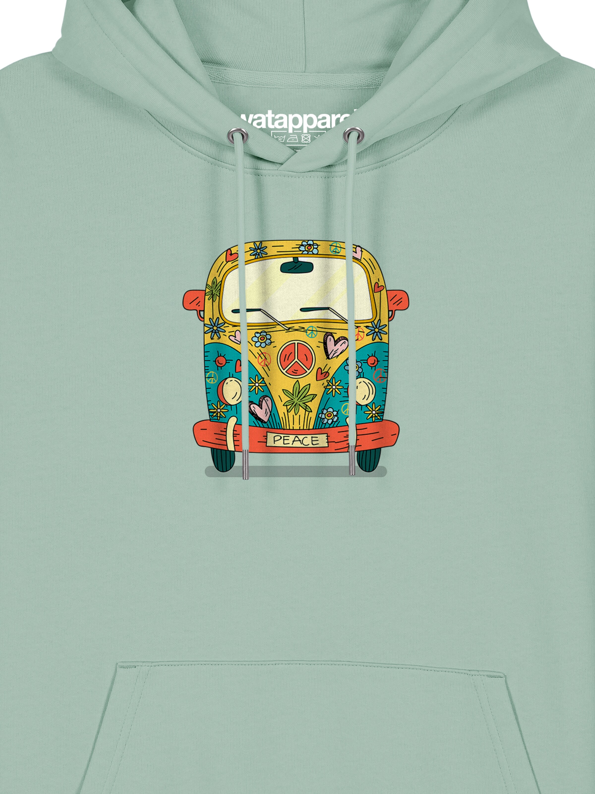 Sweat-shirt ' Hippies Bus ' Watapparel en vert