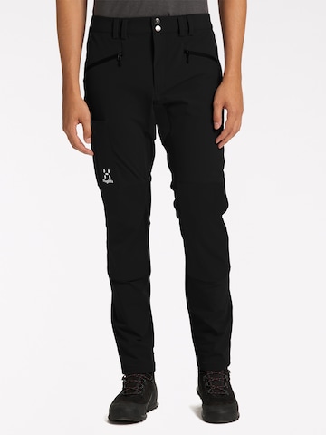 Haglöfs Slim fit Outdoor Pants 'Rugged Slim' in Black: front