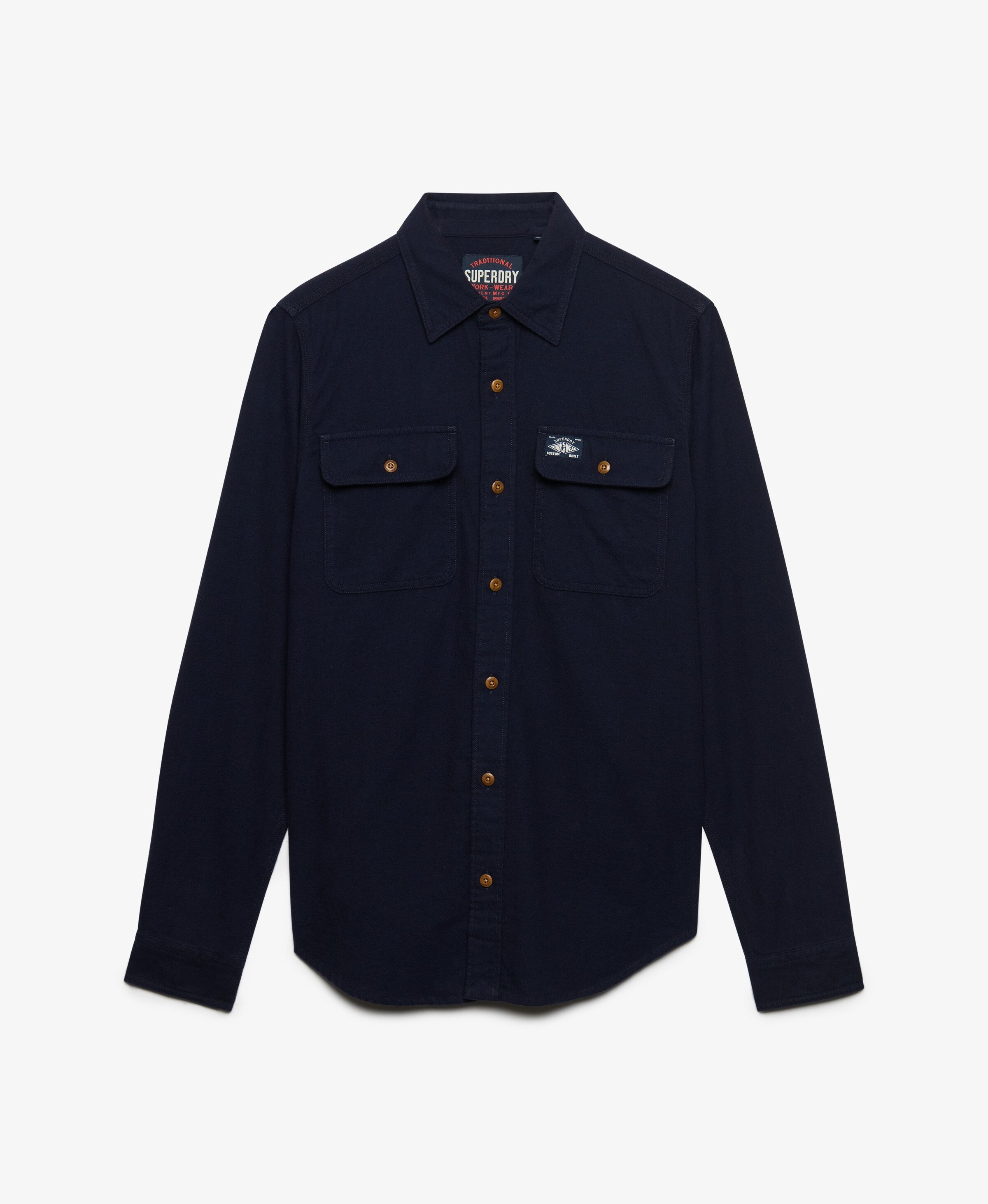 Superdry & Co Button Up Shirt in Blue: front