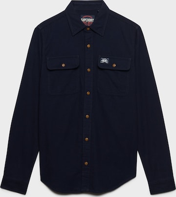 Superdry & Co Button Up Shirt in Blue: front