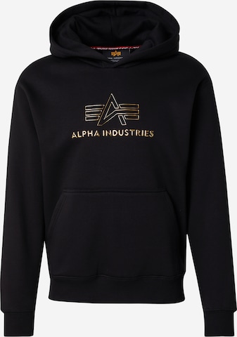 ALPHA INDUSTRIESSweater majica - crna boja: prednji dio
