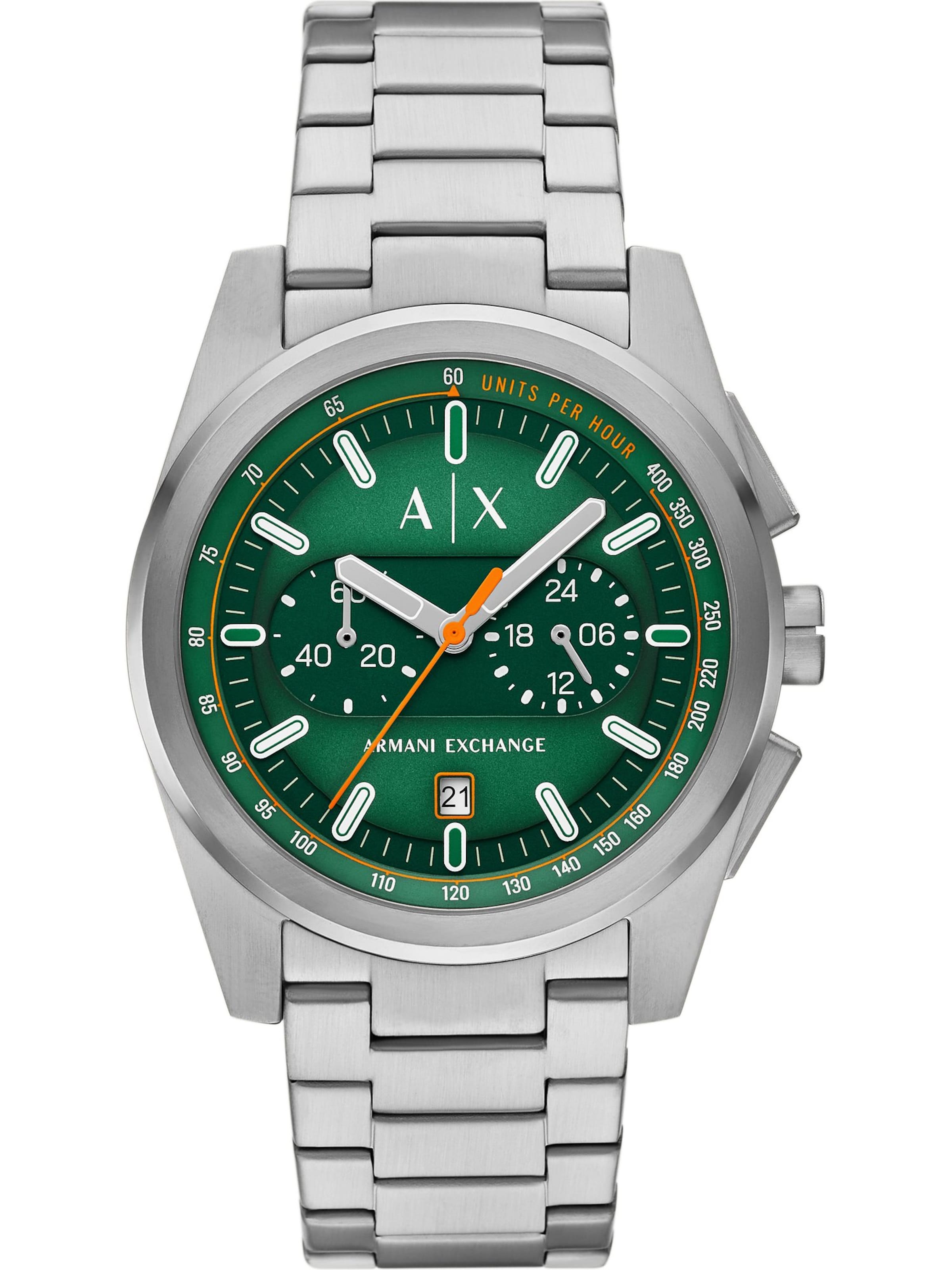 sudrabs ARMANI EXCHANGE Analogais pulkstenis: no priekšpuses