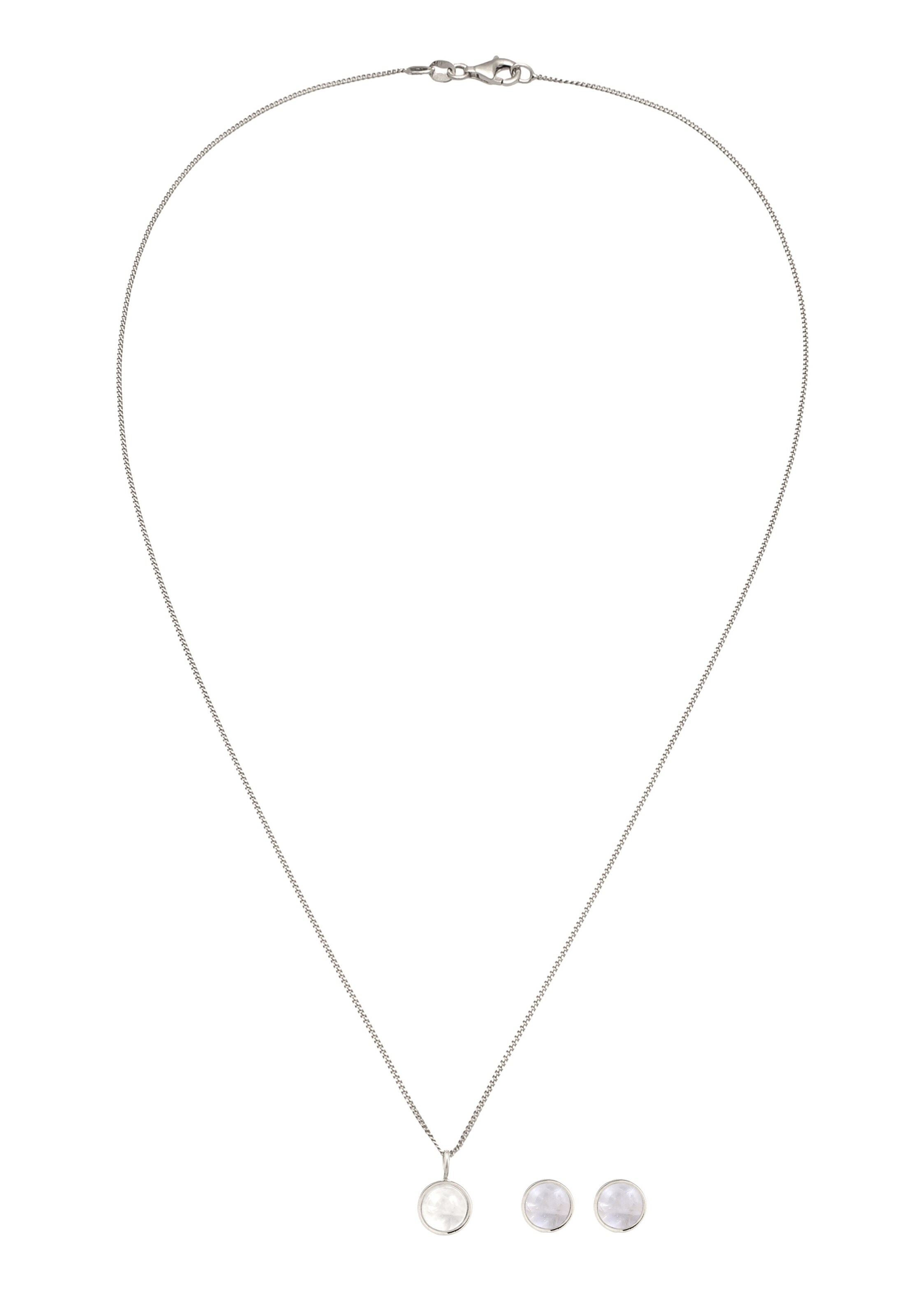 ELLI Sieraden set 'Mondstein' in Zilver: voorkant