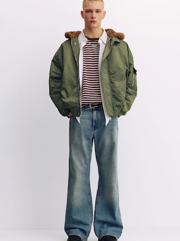 Pull&Bear Zimska jakna | zelena barva