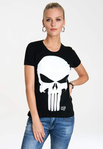 LOGOSHIRT T-Shirt 'Punisher' in Schwarz: predná strana