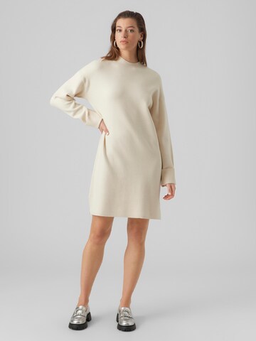 VERO MODA Knit dress 'GOLDNEEDLE' in Beige