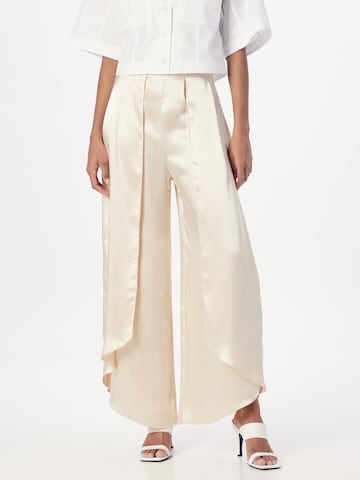 River Island Wide leg Παντελόνι σε μπεζ: μπροστά