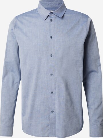 DAN FOX APPAREL - Ajuste regular Camisa 'LUAN' en azul: frente