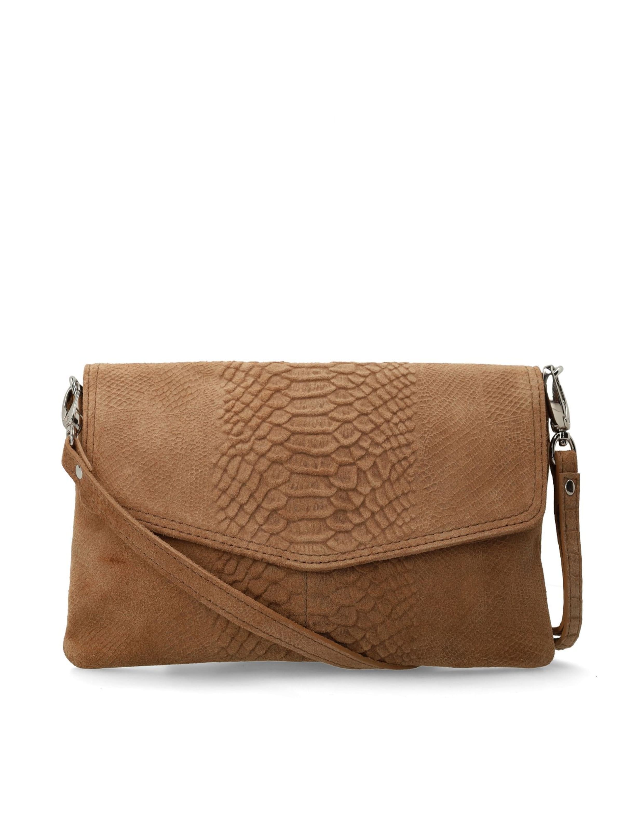 MANFIELD Clutch in Braun: Vorderseite