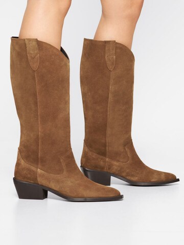 Bianco Cowboy Boots 'MONA ' in Brown: front