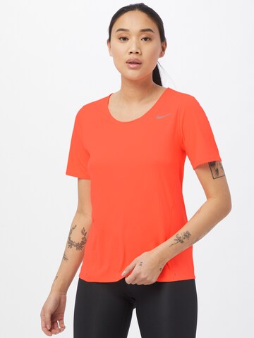 NIKE Performance shirt 'City Sleek' in Orange: front