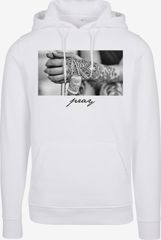 MT Men Sweatshirt 'Pray 2.0' in Wit: voorkant