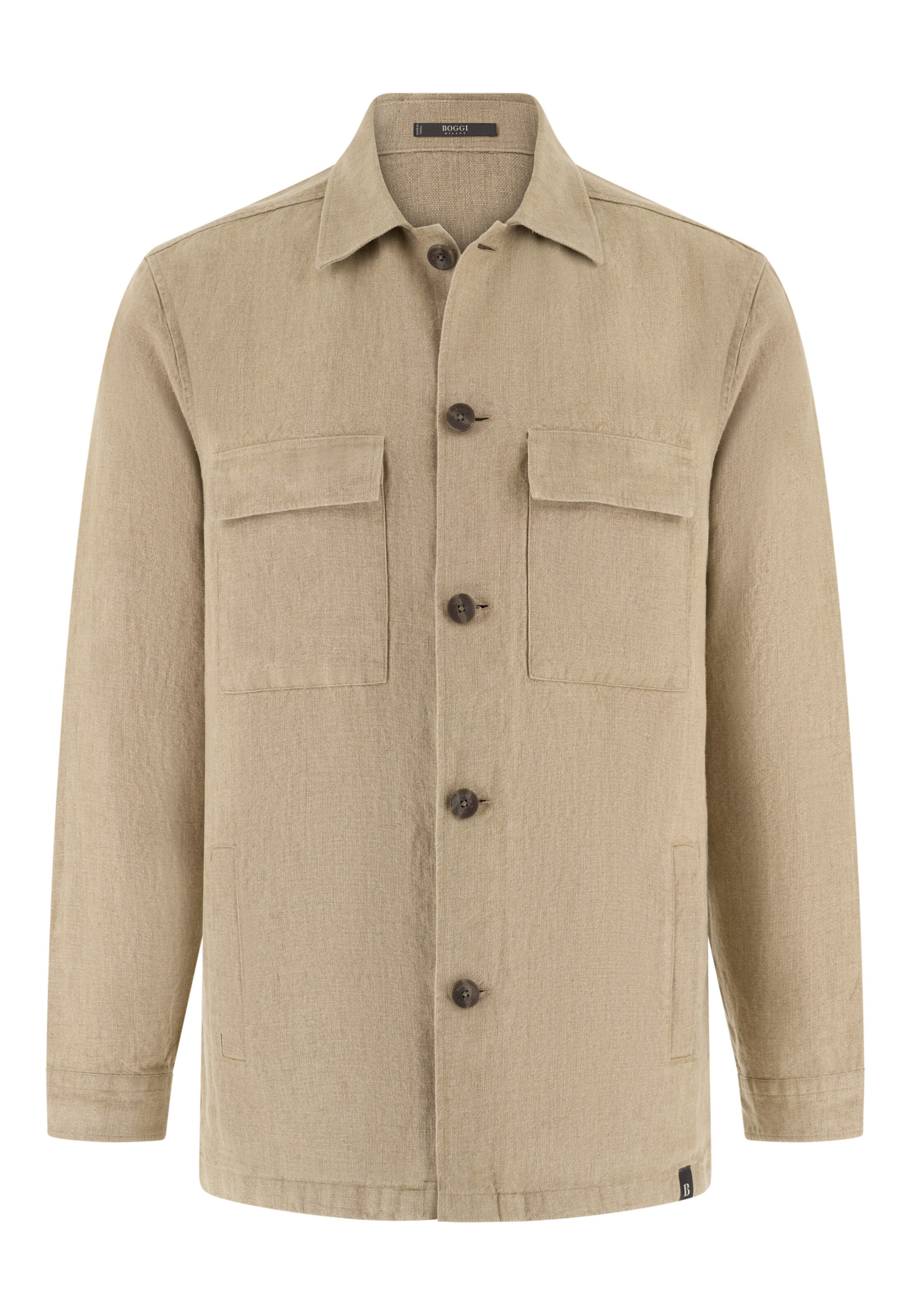 Boggi Milano Comfort fit Shirt in Beige: voorkant