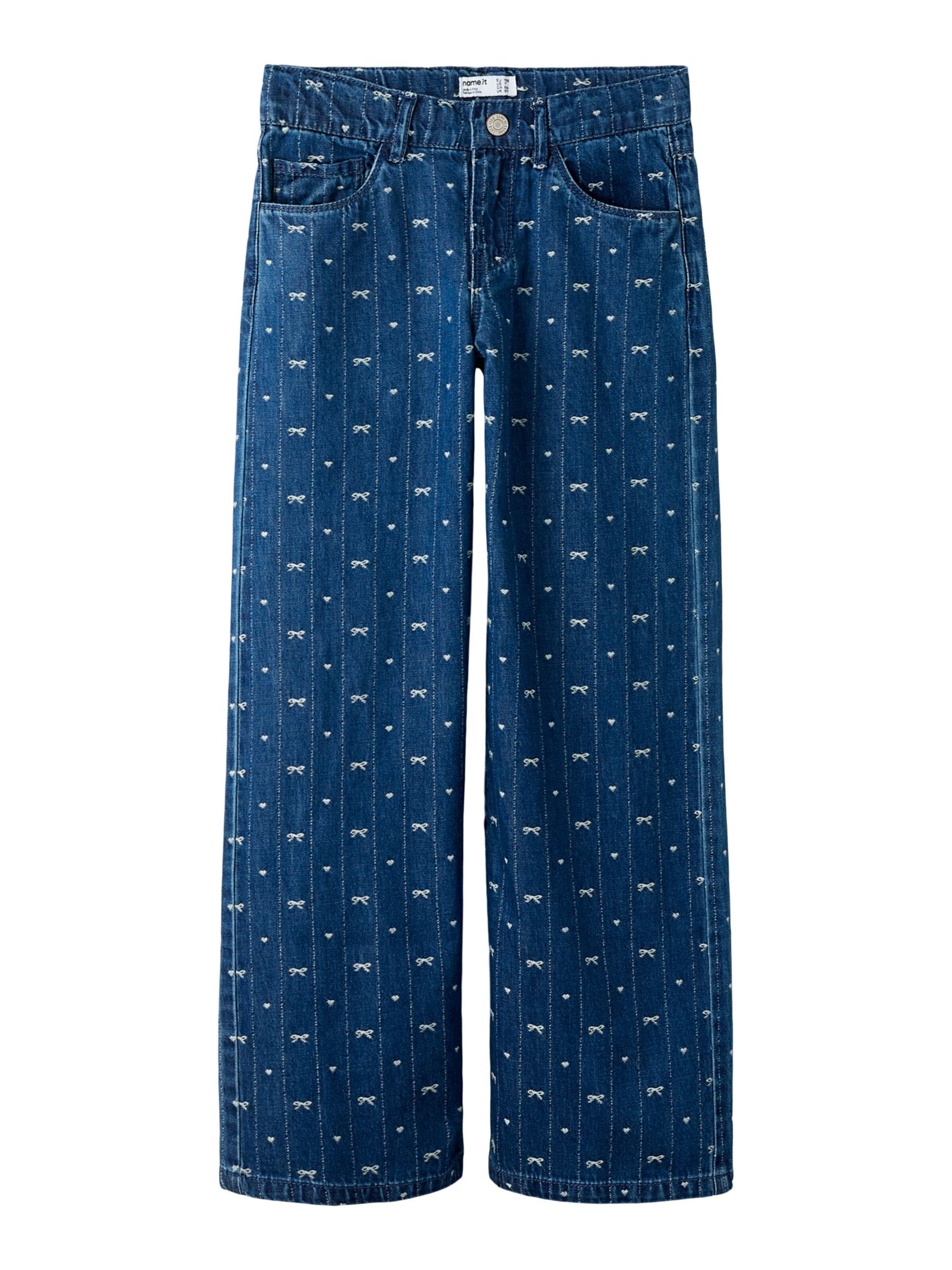 NAME IT Jeans in de kleur Blauw denim / Wit, Productweergave