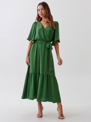 Tussah Kleid in Grün: Vorderseite