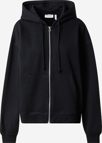 WEEKDAY Zip-Up Hoodie in Black: front