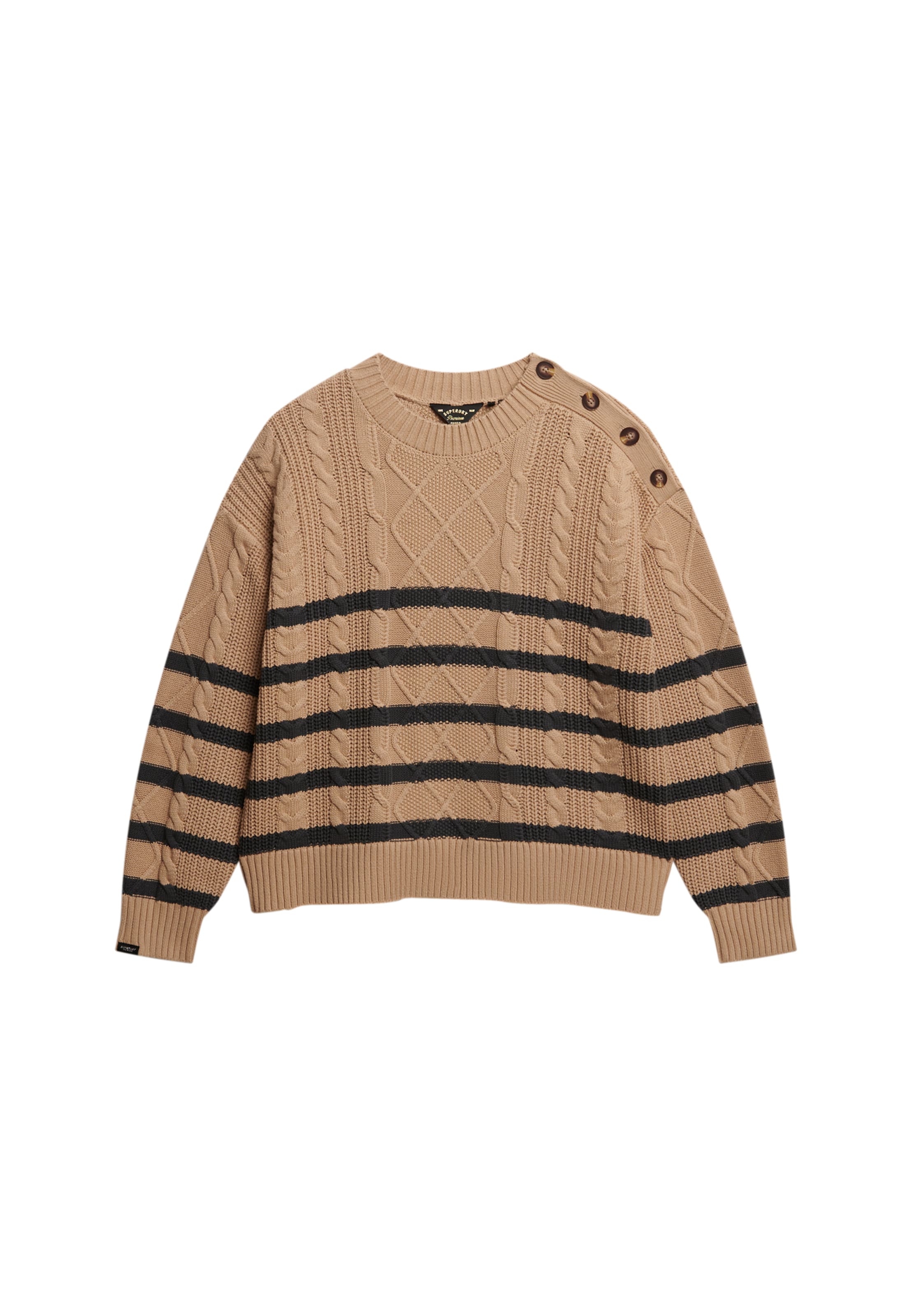 Superdry & Co Pull-over en camel / noir, Vue avec produit