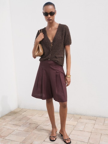 MANGO Knit cardigan 'CAMILA' in Brown