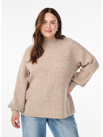Zizzi Sweater 'CACOMFY' in Beige: front