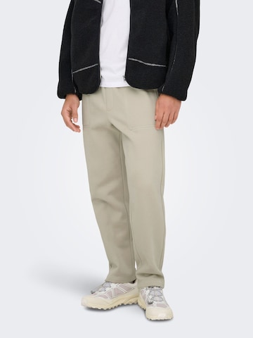 Only & Sons Loose fit Pants 'ONSConnor' in Beige: front